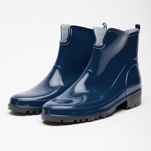Ladeheid Gummistiefel Damen Kurz Wasserdicht Damenschuhe Elegant und Bequem LA-930 (Dunkelblau, 40 EU)