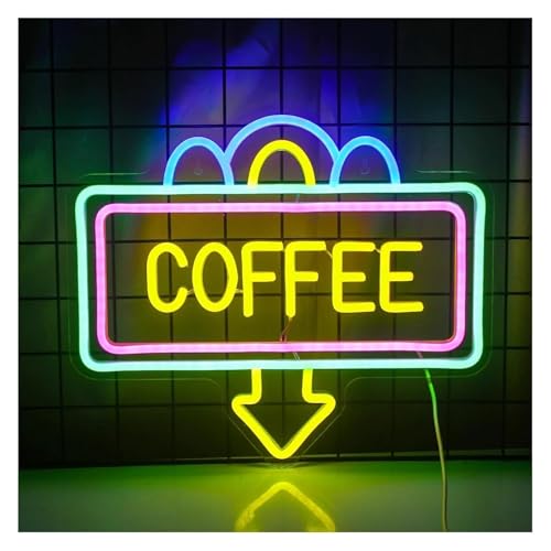 Enseigne lumineuse au néon café pour déco murale de boutique