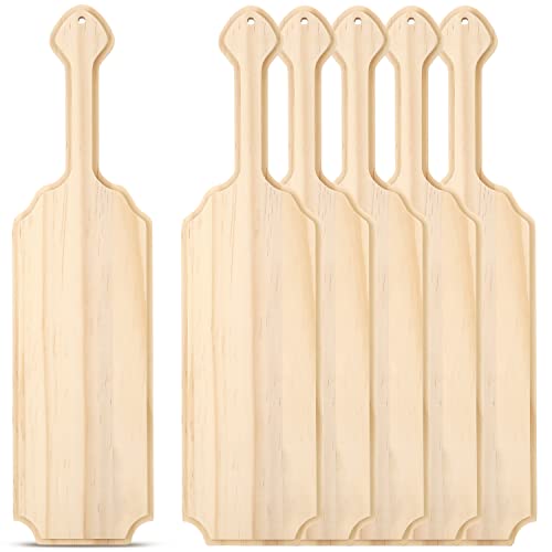 Pagaies en bois brut de 38 cm surface lisse prête à peindre lot de 6 pièces - 2