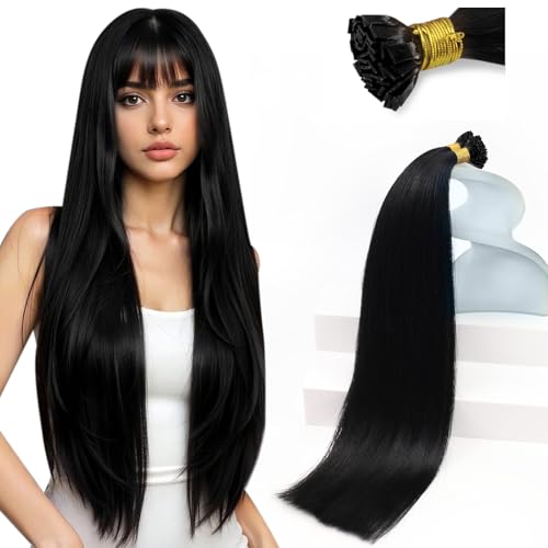 Sunny Hair Flat Tip Hair Extensions Human Hair Black Keratin