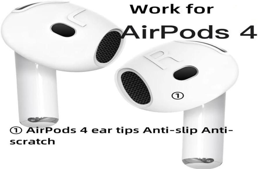 Miniatura 4 de 3 pares de almohadillas para las orejas + ganchos para las orejas para AirPods 4  Ganchos y cubiertas de silicona antideslizantes  Accesorios de