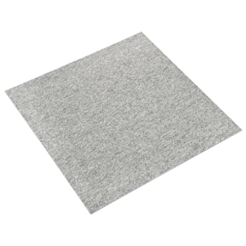 Preisvergleich Produktbild vidaXL 20x Teppichfliesen Selbstliegend Bodenbelag Teppichboden Teppich Fliese Fliesen Schutzmatten Matten Teppichplatten 5m² 50x50cm Hellgrau