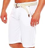  Geographical Norway Canadian Peak - Pantalón corto para hombre + cintura, color blanco - XL