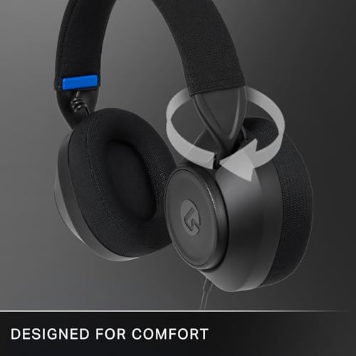 Image of PowerA LucidSound LS10P Gen 2 Wired Gaming Headset with 50mm Drivers, Flip-to-Mute Mic, Tempest 3D Audio, Swivel cups, Lightweight & Glasses-Friendly for PS5, PS4 & PC, Black