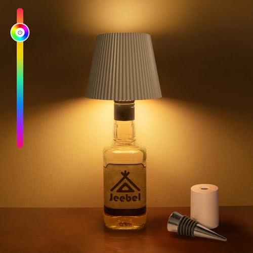Jeebel LED Bottle Light 5200 mAh Wireless RGB Bottle Lamp, Lampshade for Bottles with Touch Control Continuously Dimmable