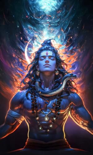 Image of Whattacraft! Paint by Numbers for Adults and Kids | Premium Painting Kit in Gift Packaging| Rolled Canvas | Do-it-Yourself Wall Decor | DIY | Lord Shiva 30x50