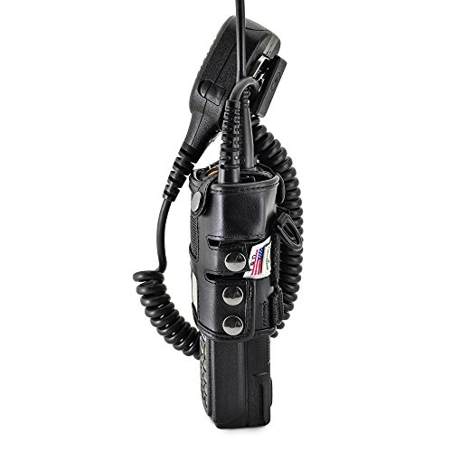 Turtleback Carry Holder For Motorola Xts5000 Models 1 2 3 Radio With D Rings Attachment, Fire And Police Two Way Radio Belt Case, Black Leather Duty Belt Holster With Heavy Duty D Rings, Made In Usa #TOP2