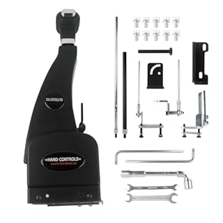 Femibon Handicap Drivers Fixed Hand Controls Permanent Device, Driving Hand Controls Car Pedal Assist Controls，Permanent Driving Controls