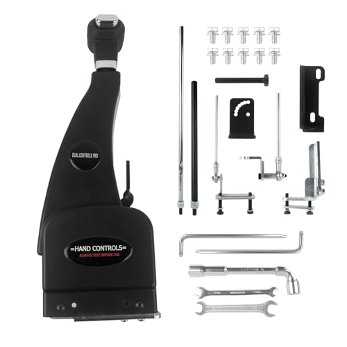 Femibon Handicap Drivers Fixed Hand Controls Permanent Device, Driving Hand Controls Car Pedal Assist Controls，Permanent Driving Controls