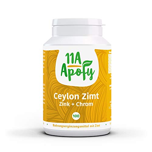 11A-Apofy | Ceylon-Zimt Zink + Chrom | 1.500 mg Zimt pro Tagesdosis | ohne Magnesiumstearate | 100 Kapseln Cover