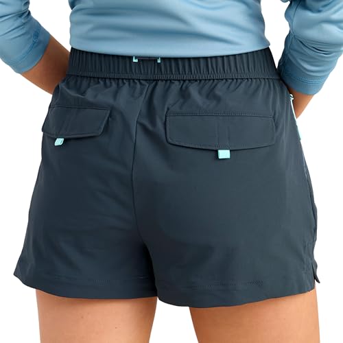 HUK Women's Standard Embark Fishing Short, UPF 50, Quick-Dry, Stretch Nylon, Water Drain Pockets, 3" Inseam, Sea Storm by HUK - Image 3