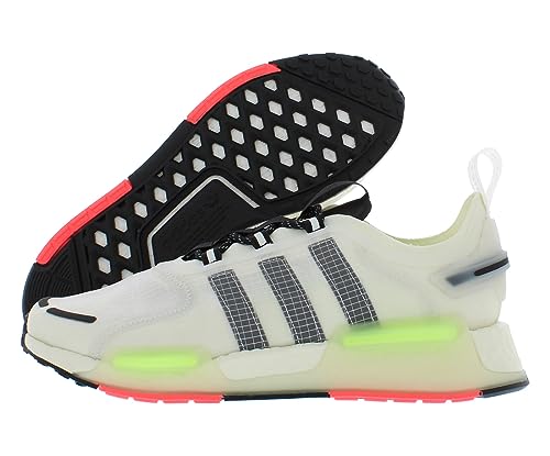 Image of adidas NMD V3 Mens Shoes Size 14, Color: Crystal White /Core Black /Signal Green-White