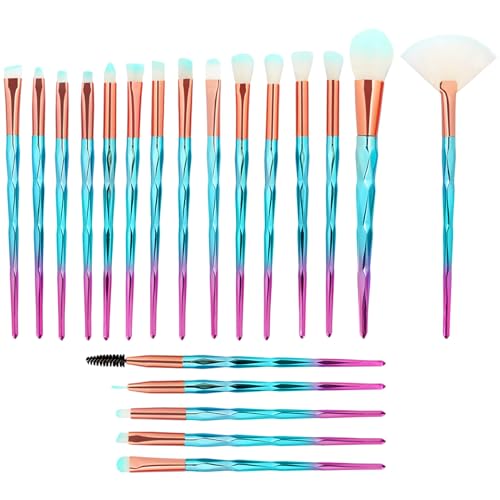 Set de 20 pinceaux de maquillage Pinceaux pour fard à paupières, fond de teint, eyeliner, mascara, lèvres, anti-cernes et sourcils