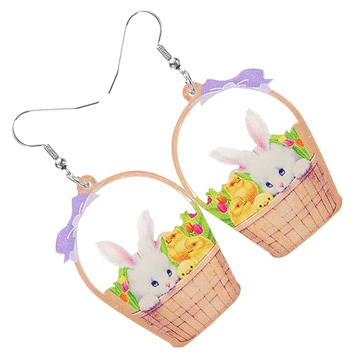 Pendientes de de mujer diseño de cesta de flores para mujeres colores brillantes colgantes