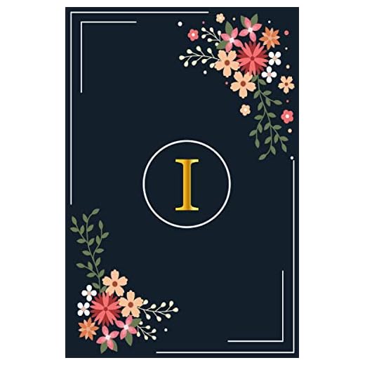 I: Cute Initial Monogram Letter I College Ruled Notebook. Pretty Personalized Medium Lined Journal & Diary for Writing & Note Taking.