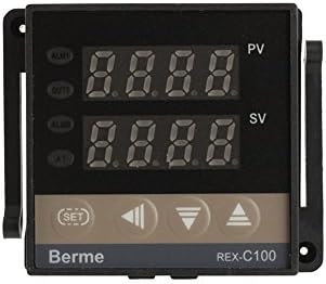 Miniatura 3 de Estink REX-C100 Controlador digital de temperatura con relé de estado sólido de 40 A, termopar K, AC100-240V