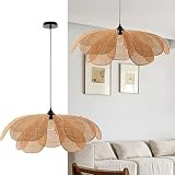【Specifiche】Paralume della lampada a sospensione: D19,7/23,6 pollici, Base a soffitto: 4,72 pollici; Cavo regolabile: Max: 47,2 pollici. Può essere regolato in lunghezza e installato su un soffitto inclinato. Si prega di verificare le dimensioni prima dell'acquisto.