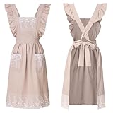 Design croisé réglable dans le dos : les bretelles croisées flexibles dans le dos garantissent un ajustement confortable et personnalisé pour tous les types de corps, éliminant la fatigue du cou et rendant ce joli tablier à volants idéal pour de longues heures de cuisine, de pâtisserie ou d'artisanat.