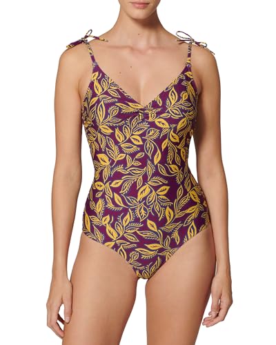 Simone Perele - Maillot de Bain 1 Pièce sans Armature - Maillot de Bain Femme Confortable avec Bonnets Mousse - Dos Echancré - Idéal Grande Taille - Imprimé Violet Agadir – vue 4