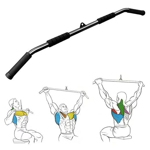 QPARVERS LAT Pull Down Bar for Home Gym LAT Pulldown Attachments for Pulley System Cable Machine Attachments, Curl Tricep Press Down Bar LAT Accessories, Workout Equipment, Muscle Building