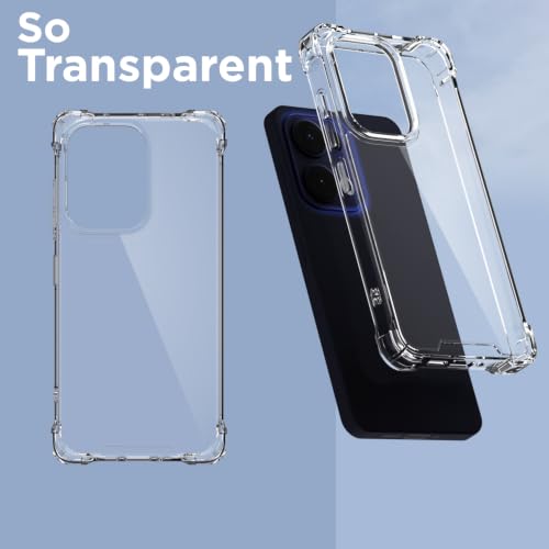 Image of Outlouders Back Cover for Oppo Reno 13 5G Clear Transparent PC + TPU Bumper Case with Raised Edges for Shockproof Protection (Transparent)