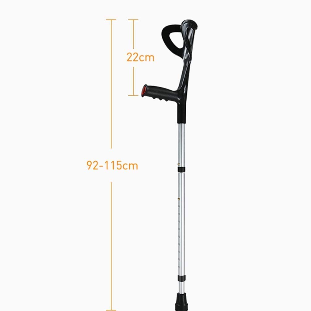 Muletilla de Aluminio Plegable Brazo muletas El Codo se Puede Doblar, Fractura Bajo la axila Ligero Antideslizante muletas de Codo (36"-45" / 92-115cm)