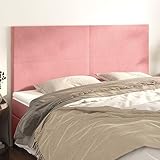 QZZCED Cabecero de cama de 4 piezas, color rosa, 100 x 5 x 78/88 cm, de terciopelo, para dormitorio, hotel, dormitorio o hotel