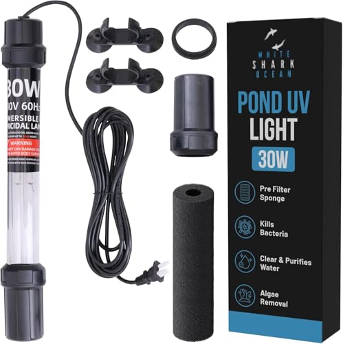 30W UV-C Light with 17ft Cable for 200-2000 Gallon...