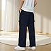 Girls Cargo Sweatpants High Waist Straight Leg Loose Trouser Pocket Fashion Comfort Casual Daily Pant (5-15 Years) Navy