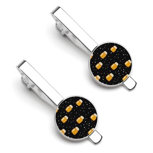 Honey Jar Polka Dots 1 Pair Tie Clips Necktie Bar Pinch Clip for Wedding Business