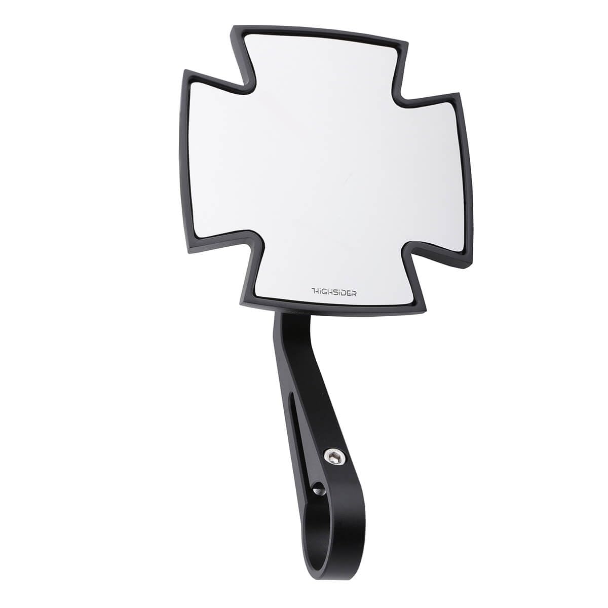 HIGHSIDER Lenkerendenspiegel IRON CROSS schwarz eloxiert, Mittel