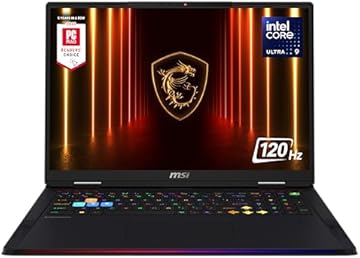 Raider 18 HX AI 18” 120Hz UHD+ Gaming Laptop: Intel Core U9-285HX, NVIDIA Geforce RTX 5080, 64GB DDR5, 4TB NVMe SSD, Thunderbolt 5, Wi-Fi 7, Win 11 Home: Black A2XWIG-014US