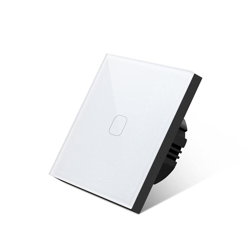 Interruptor táctil de cristal, Panel de pared inteligente WiFi 2,4 GHz con interruptor luz táctil sin neutro