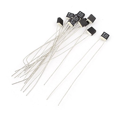 Aexit 10 Pcs Fuses 126 Celsius Degree Motor Temperature Thermal Fuse IC Cartridge Fuses 250V 2.5A