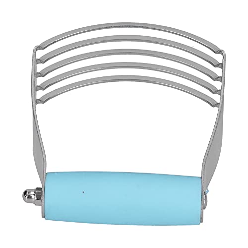 Nikou Batidora de masa de acero inoxidable, cortador de repostería Profional con cuchillas resistentes, cortador de masa antideslizante, suministros de cocina para hornear, azul