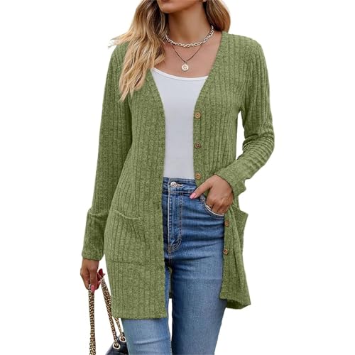 Chaleco de punto para mujer informal con botones y bolsillos 5