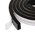 Window Insulation Weather Stripping-2 Rolls,1/2 Inch Wide X 1/2 Inch Thick, Closed Cell Foam Tape Adhesive Rubber Seal Strip, Total 13 Feet Long (2 X 6.5 Ft Each)
