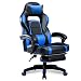 Merax Racing Desk Gaming Ergonomic Footrest and Adjustable Armrests Home Office Computer Chair ((Blue)