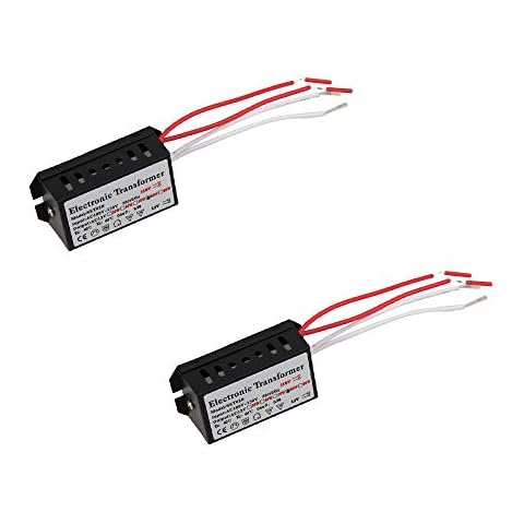 KOOBOOK 2Pcs 110V to 12V 60W Electronic Transformer Power Supply Converter Adapter for Halogen Light Cover
