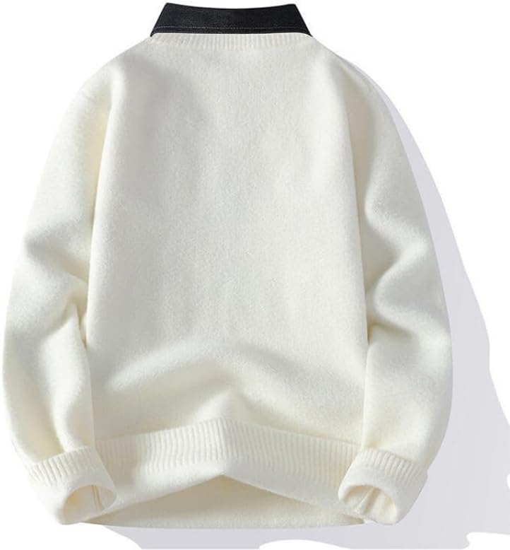 Winter Men's Knitted Sweater Solid Color Thin Loose Casual Men