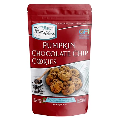 Mom's Place Gluten-Free Pumpkin Chocolate Chip Cookie Mix, Dessert Baking 1-Pack, Easy to Make, Nut Free, Dairy Free & Corn Free, 18 Servings, 19.0 oz