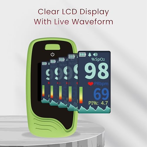 Image of Contec CMS50-Pro Fingertip Pulse Oximeter - SpO₂, Pulse Rate & PI Monitor with Waveform Display.