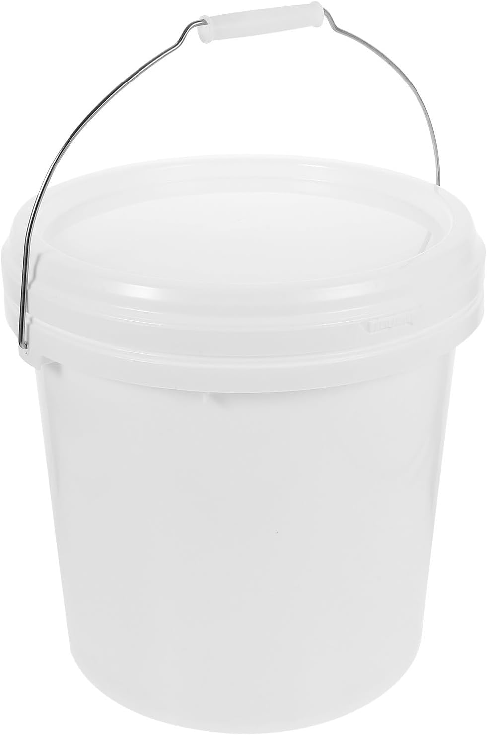 2.2 Gallon White Hdpe Airtight Paint Bucket with Lid and Iron Handle, 10 Liter Storage Container for Paint and Chemical Use, Sturdy 10 Liter Bucket with Cover for Home Improvement