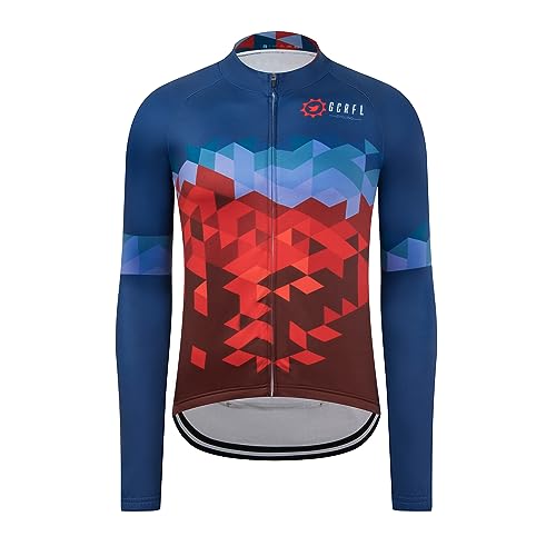 GCRFL Winter Men's Cycling Jersey Long Sleeve Cold Weather Cycle Tops Cycling Jacket Thermal Fleece...