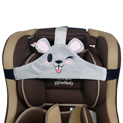 MINGZE Soporte de Cabeza de Asiento de Coche de bebé niño, posicionador de sueño Seguro y Acogedor de Coche, cinturón de sujeción de Asiento de Seguridad Ajustable, cinturón de Seguridad (Gris)