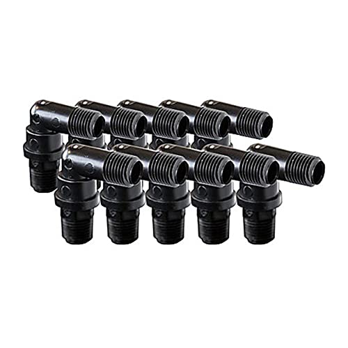 Image of Thomas 330-0945-TMS EZwaste Fitting for Solvent Waste System, 1 /8 inch MNPT x 1 /4 inch Hose Barb, Polyethylene, Black (Pack of 10)