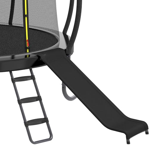 Polwkscas Universal Trampoline Ladder Slide kit, 3 Steps Wide Step for Trampoline, Trampoline Accessories Slide with Buffer Section for Children Kids Climb Up & Down