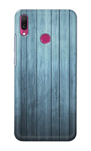 Image of Printed Hard Back Cover Case for Huawei Y6 2019 | Huawei Y6 Prime 2019 Back Cover (Wooden Blue) -1302