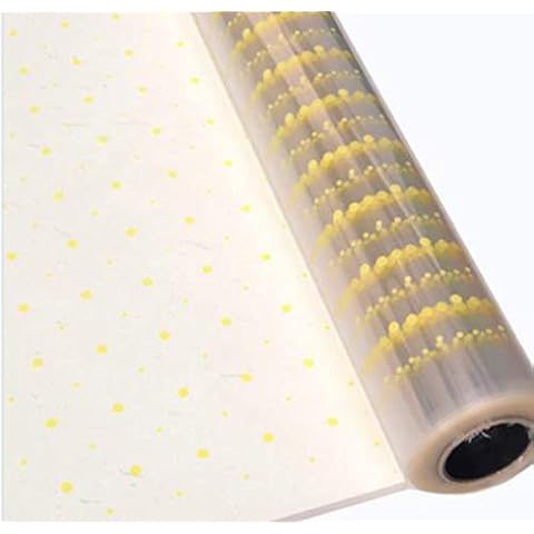 ShredAstic ® Easter Yellow dot Florist Cellophane / 3 metres yellow curling ribbon blank card. hampers occasions (5 metres) Cover