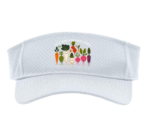 Let's Roots for Each Other Funny Vegetable Vegan Veggie Sport Sun Visor, Adult, One Size, White